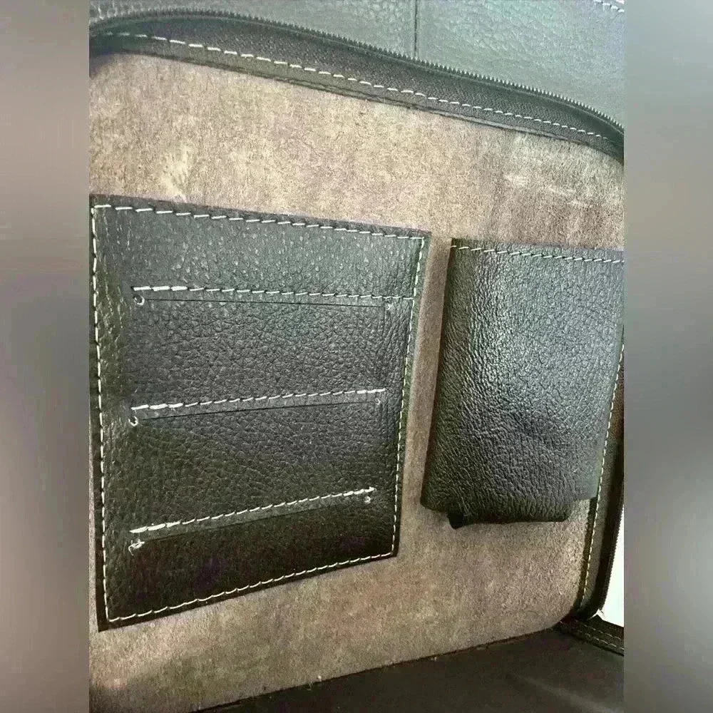 Men's Brown Leather Side Bag iPad Bag Brown Messenger Bag For Men (544)